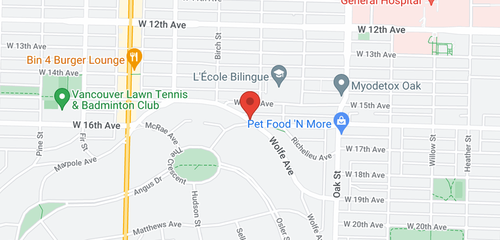 map of 1234-1248 W 15TH AVENUE